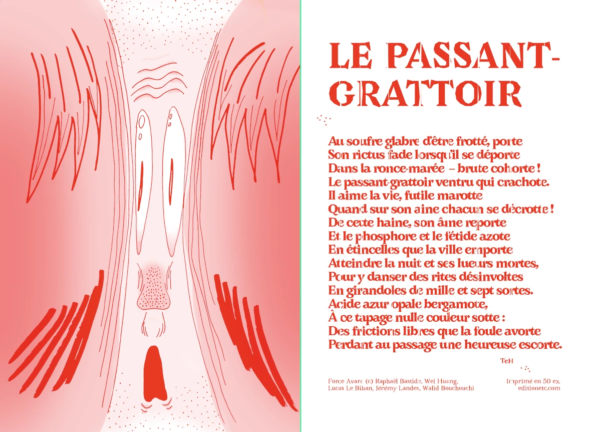 Sonnet personnel illustré au format carte 10x15 recto-verso