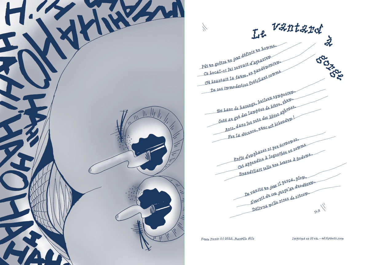 Sonnet personnel illustré au format carte 10x15 recto-verso